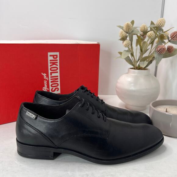Pikolinos Bristol Oxford Leather Lace-Up Shoes Classic Black Men's 8/EU 41 - Picture 3 of 10